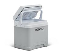 IGLOO IE24DC Nevera Eléctrica, 12V, 24L - Mini Frigorífico Compacto Gris para Coche, Camping, Viajes, Barco y Festivales - Ligera, Portátil y con Compartimento para Cables