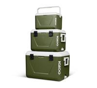 IGLOO Juego de neveras pasivas apilables 55 L + 27 L + 11 L - Hieleras Ligeras & Resistentes para Camping, Playa, Picnic & Exterior - Diseño apilable Que Ahorra Espacio, Verde