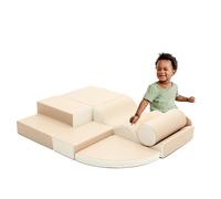 IGLU Soft Play 6 Bloques de Espuma Figuras de Construcción Juguete para Aprendizaje Creativo Infantil Conjunto de Cubos (Beige)