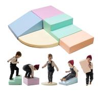 IGLU Soft Play Corner Climber Bloques Psicomotricidad Infantil Juego de 5 Espuma Educativos para Niños Escalada Bebe Parque Montessori (Pastel)
