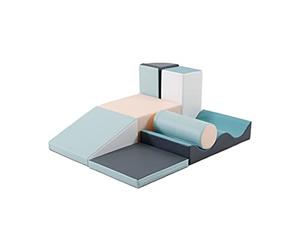 IGLU Soft Play Discover Toboganes Montessori Bloques Espuma Psicomotricidad Infantil Parque Juego de 7 Educativos para Niños Escalada Bebe Infantil (Pastel)
