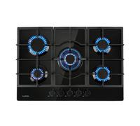 Klarstein Cocina de Butano, Placa 5 Fuegos para Encimera, Potencia 11100W, Integrada en Acero y Cristal, Fogones para Cocinas, Encimera de 5 Anillos GPL