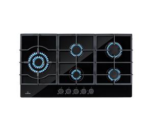 Ignito 90cm Placa de gas 5 Fuegos Negro
