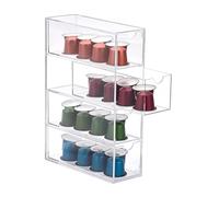 IGNPION 1 caja de almacenamiento de café acrílico para cápsulas de café con 4 cajones, caja de almacenamiento transparente para cápsulas de café de cocina y portabolsas de azúcar con tapa, cajón