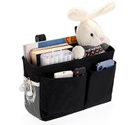 IGNPION Canastas de lona para colgar en la mesita de noche, con cinta ajustable para colgar, organizador de cama para dormitorio, bolsa de almacenamiento para colgar en casa, hospital, color negro