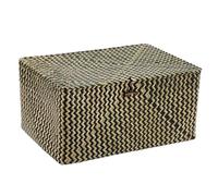 IGNPION Cesta portaobjetos de crin marino con tapa, cestas de mimbre trenzadas, cestas para escritorio, caja organizadora para el baño, sala de estar, caja decorativa bajo encimera, cesta