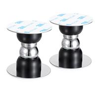 IGNPION Juego de 2 soportes adhesivos para puerta, mini topes magnéticos para puerta, sin necesidad de taladrar, tope de puerta de metal, color negro