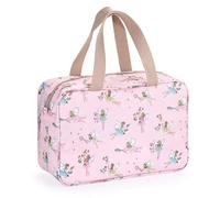 IGNPION Neceser de viaje grande para mujer, impermeable, organizador de maquillaje, bolsa de cosméticos, bolsa de natación, gimnasio, ángel, Ángel rosa, flor