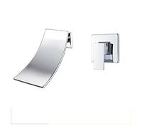 IGNVXMGKP Elegante Juego de Grifo de Pared con Dos lavabos - Mezclador de Agua fría y Caliente para Fregadero de Cocina - Delicado diseño en Cascada decoración Moderna del hogar
