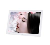 IGNVXMGKP Marco de Fotos Digital de 17 Pulgadas, álbum de Fotos, Expositor, máquina publicitaria, Reproductor de vídeo Compatible con 1080p, resolución 1440x900, Color Blanco