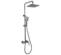 IGNVXMGKP Sistema de Ducha de Pared con 3 Funciones, Grifo para baño, Cabezal de Ducha de Alta presión de Cobre de Lujo, rociador Manual de 3 Modos, embellecedor Incluido (Gris)