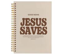 ignytiger Christian Notebook, Prayer Journal for Women Men, Jesus Saves Religious Bible Hardcover Spiral Notebook Journal for Note Taking, Christian Office Supplies, 5.5x8.3 Inch