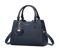 IGOLUMON Bolsos de Mano Piel para Mujer para Universitarias Trabajo Bolso Bandolera Universidad Marca Bolsa Outlet Marca Tote Bag Negro Azul oscuro