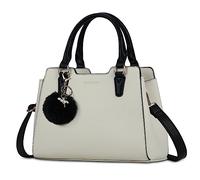 IGOLUMON Bolsos de Mano Piel para Mujer para Universitarias Trabajo Bolso Bandolera Universidad Marca Bolsa Outlet Marca Tote Bag Negro Beige