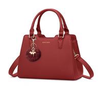IGOLUMON Bolsos de Mano Piel para Mujer para Universitarias Trabajo Bolso Bandolera Universidad Marca Bolsa Outlet Marca Tote Bag Negro Rojo