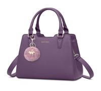 IGOLUMON Bolsos de Mano Piel para Mujer para Universitarias Trabajo Bolso Bandolera Universidad Marca Bolsa Outlet Marca Tote Bag Negro Morado