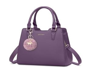 IGOLUMON Bolsos de Mano Piel para Mujer para Universitarias Trabajo Bolso Bandolera Universidad Marca Bolsa Outlet Marca Tote Bag Negro Morado