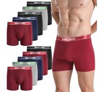 IGOLUMON Calzoncillos de bambú para hombre, paquete múltiple de 6 calzoncillos bóxer, ropa interior suave y cómoda para hombre, con bragueta abierta y bolsillo, transpirable, ajuste clásico