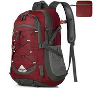 IGOLUMON Mochila de Senderismo de 40L Mochila Plegable Ultraligera Mochila de Viaje Mochilas de Marcha para Hombre Mujer para Camping Viajes Excursiones Acampadas Montaña al aire libre, Negra (Rojo)