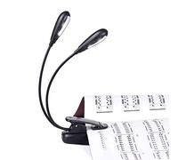 iGoober Luz de soporte de música recargable, luz de lectura con clip, lámpara de libro de 8 LED, brillo de 3 niveles para protección ocular, por