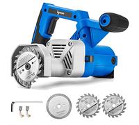 igooo Toe Kick Saw EKS85, tres cuchillas de 3-3/8 pulgadas, 2 cuchillas de aleación para maderas, 1 hoja de diomend para azulejos y piedras, sierra de corte empotrada, sierra circular especial para