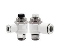 IGOQTHSQE Válvula reguladora de Velocidad del Acelerador Cilindro, Junta neumática, válvula Mariposa Escape AS1201F/2201F/3201F-M5/01/02-04A/06A, 6 Piezas(04-10S)