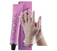 IgoraFashion Lights L-88 - Tinte para el cabello rojo extra permanente, 2 onzas líquidas con guantes de vinilo medianos en polvo transparente (paquete de 2 unidades)