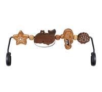 iGRATENS Baby Bouncer Toy Bar - Barra de juguetes para bebé suave y feliz, fácil de poner y quitar, juguetes de madera natural giratoria de 360°, diseño emocionante para bebés curiosos, animales