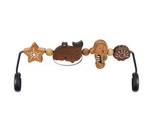 iGRATENS Baby Bouncer Toy Bar - Barra de juguetes para bebé suave y feliz, fácil de poner y quitar, juguetes de madera natural giratoria de 360°, diseño emocionante para bebés curiosos, animales