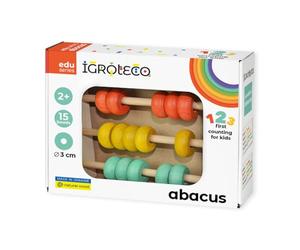 Igroteco Abakus para Niños 3 x 5, Ábaco de Madera para Desarrollar Habilidades Matemáticas y Sistema Decimal, 2-4 Años