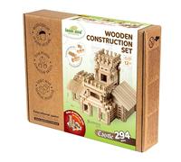 Igroteco Castello in Legno da Costruire - 294 Pezzi Ecologici per Bambini 8+, Gioco Educativo e Creativo, Serie Forteresse, Legno Naturale Senza Colla