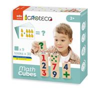 Igroteco® Juego de Dados Matemáticos de Madera para Niños 2+, 30 Tareas para Lógica, Suma y Resta, Juguete Educativo para Desarrollo de Cálculo y Colores