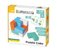 Igroteco® Rompecabezas 3D de Madera para Niños - Cubo de 9 Piezas Coloridas con Tarjetas de Desafíos, Juguete Educativo Montessori Desde 3 Años, Lógico y Sensorial