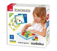 Igroteco® Sudoku Geométrico de Madera - Juguete Educativo con 16 Piezas y 20 Tareas - Estimula la Lógica y la Motricidad Fina - Apto Desde 3 Años