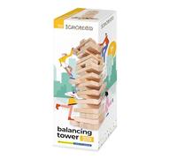 Igroteco® Torre de equilibrio de madera - Clásico juego de habilidad de madera natural, promueve la lógica, las habilidades motoras finas y diversión para toda la familia
