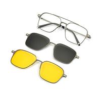 IGSY Men And Women 3 In 1 Magnetic Polarized Sunglasses, Polarized Sunglasses UV Protection Magnetic Sleeve Mirror (D)