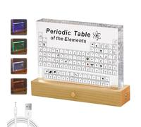 IGTOPS Periódica elementos Reales Grande, Periódica elementos química con Base de Luces LED,160 * 120 * 27mm elementos químicos,póster químico,químicos de estudio