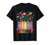 Igualdad Amor Paz Bondad Libro Flores LGBT Gay Les Pride Camiseta