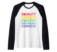 Igualdad Equidad Empatía Benevolencia Bondad Camiseta Manga Raglan