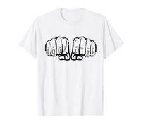 Igualdad Fist Nudillos Tatuajes Feminista Meme Género Camiseta gráfica económica, Hombre, Blanco, M