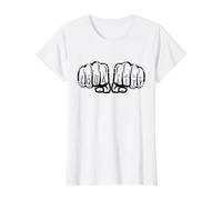 Igualdad Fist Nudillos Tatuajes Feminista Meme Género Camiseta gráfica económica, Mujer, Blanco, XS