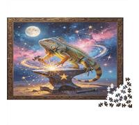 Iguana Cielo Nocturno Fantástico Puzzle de 1000 Piezas Papel para Adultos Estilo Arte Mágico Juego de Puzzle 1000 Piezas Decoración Hogar Relajante 38x26cm/1000pcs