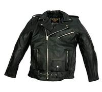 IGUANA CUSTOM CLOTHES Chaqueta Cruzada para Hombre de autentico Cuero de Vaca de Estilo rockero, Punk o Motero con cinturón y Forro, un Estilo clásico Que Nunca Pasa de Moda. (XS)