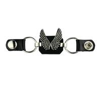 Iguana Custom - Extensor de Chaleco de Cuero para Motociclistas con Decoración Metálica y Cierres de Botones de Presión Custom Chopper Bobber (Alas)