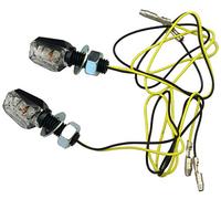 Iguana Custom PARTS - Intermitentes de moto homologados TINY negros lente transparente con 6 LEDs de alta luminosidad, muy pequeños y muy visibles! Pack de 2 unidades.