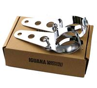 IGUANA CUSTOM PARTS - Pack de soportes cromados universales tipo abrazaderas para anclar faros de moto, intermitentes o cúpulas en horquillas de 35mm a 43mm,