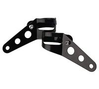 IGUANA CUSTOM PARTS - Pack de soportes negros universales tipo abrazaderas para anclar faros de moto, intermitentes o cúpulas en horquillas de 35mm a 43mm,