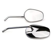 Iguana Custom Parts - Par de Espejos retrovisores de Moto homologados HD Style cromados, con tornillería incluida para Todas Las Motos, Muy Buena Visibilidad.