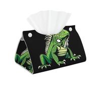 Iguana - Funda larga para caja de pañuelos de piel sintética, elegante dispensador de pañuelos para baño, sala de estar, oficina, dormitorio, uso en coche