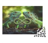 Iguana Verde Rompecabezas para Adultos |Símbolo del Infinito| De Diversión Familiar 1000pcs (75x50cm)